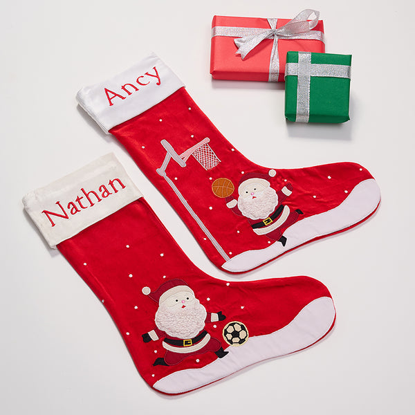 Santa Plays Football Stocking