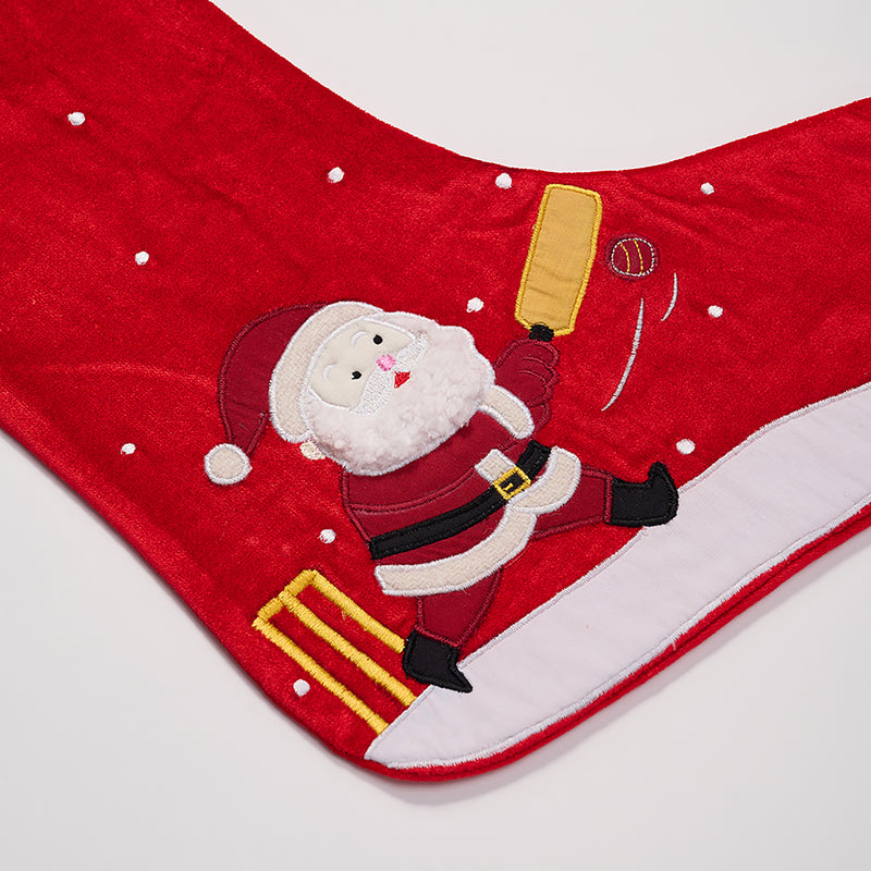 Santa Plays Cricket Stocking