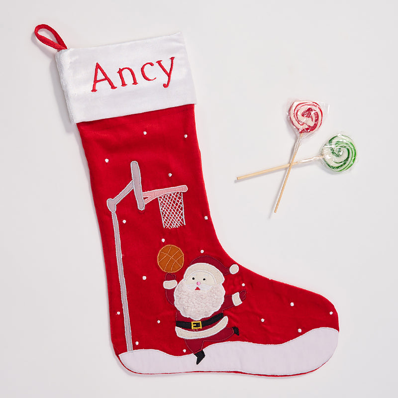 Santa Plays Basketball Stocking