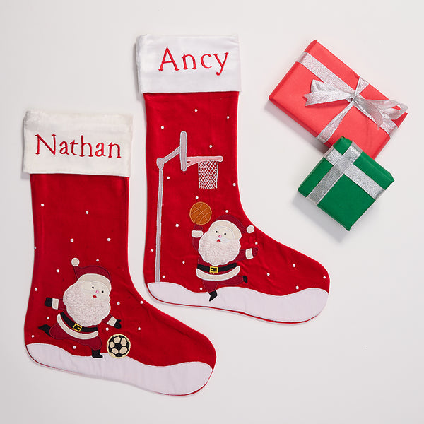 Santa Plays Basketball Stocking
