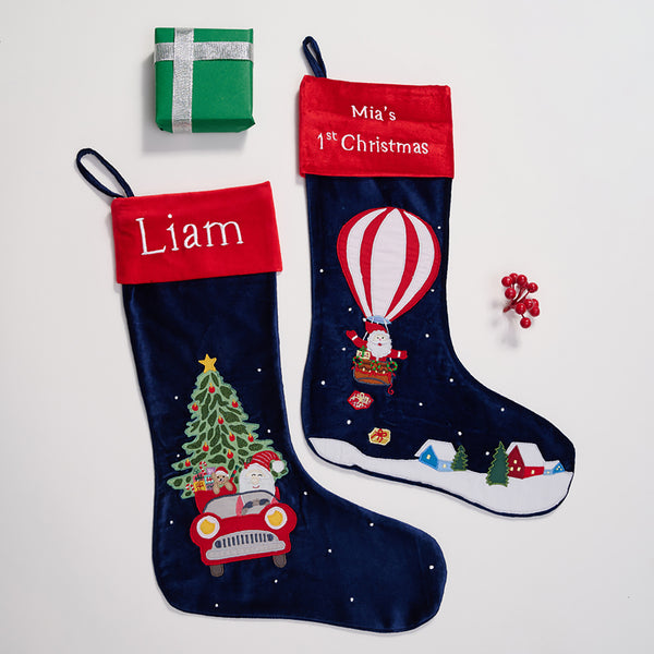 Santa’s Joyride Stocking (Blue)