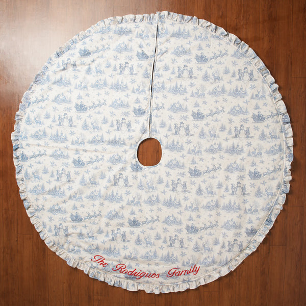 Christmas Night Toile Tree Skirt