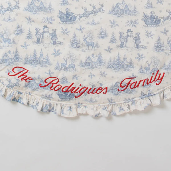 Christmas Night Toile Tree Skirt