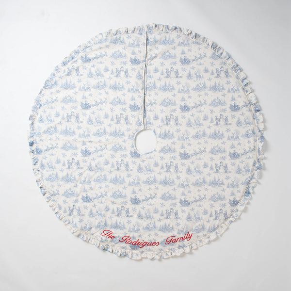 Christmas Night Toile Tree Skirt