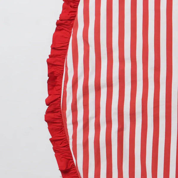Red Candy Striped Tree Skirt