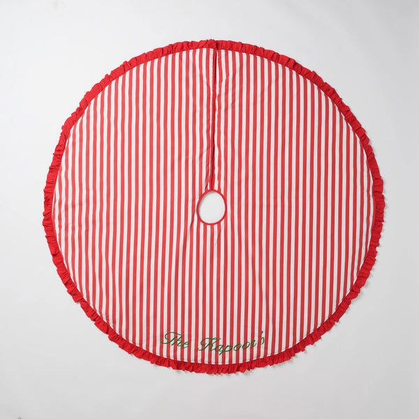 Red Candy Striped Tree Skirt