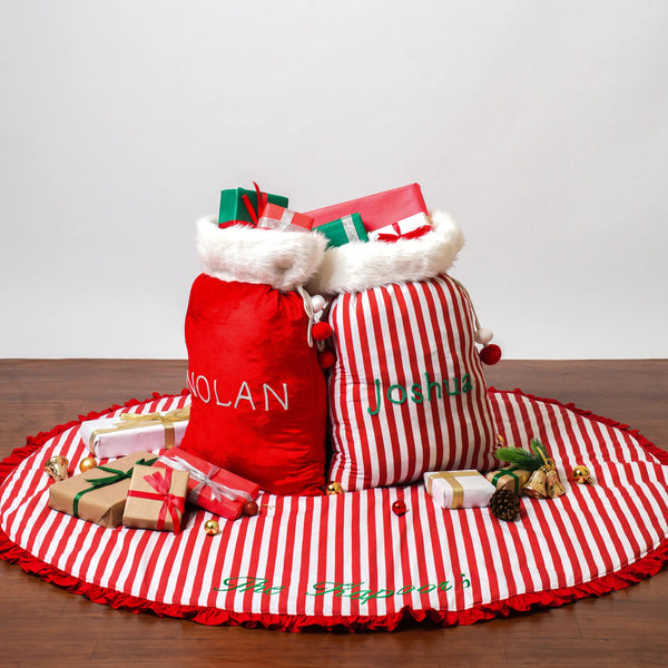 Red Candy Striped Santa Sack