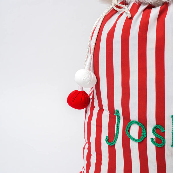 Red Candy Striped Santa Sack