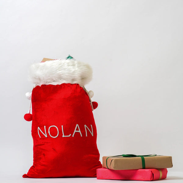 Red Velvet With Faux Fur Santa Sack (Medium)