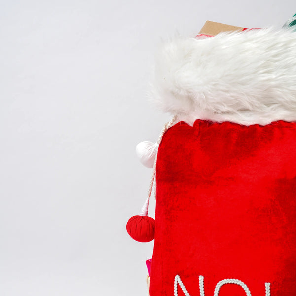 Red Velvet With Faux Fur Santa Sack (Medium)