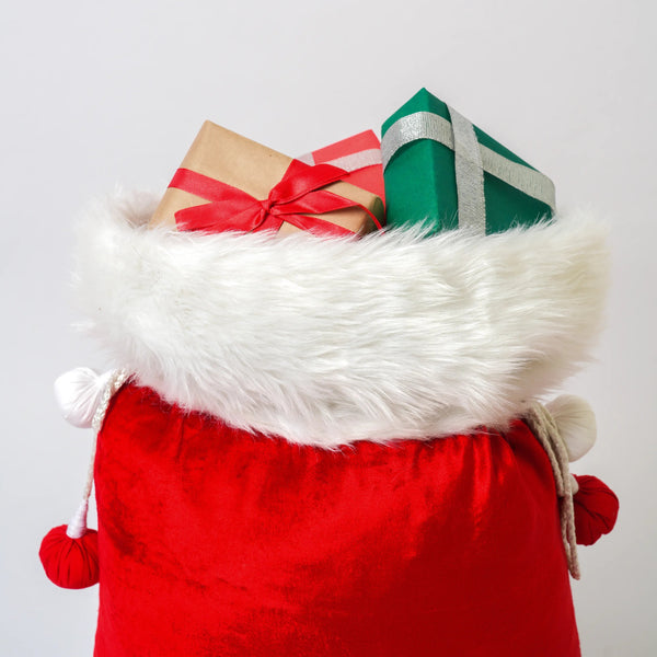 Red Velvet With Faux Fur Santa Sack (Medium)