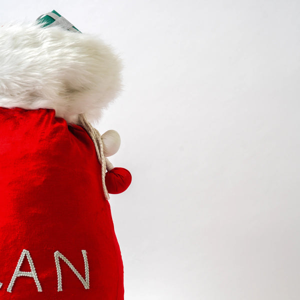 Red Velvet With Faux Fur Santa Sack (Medium)