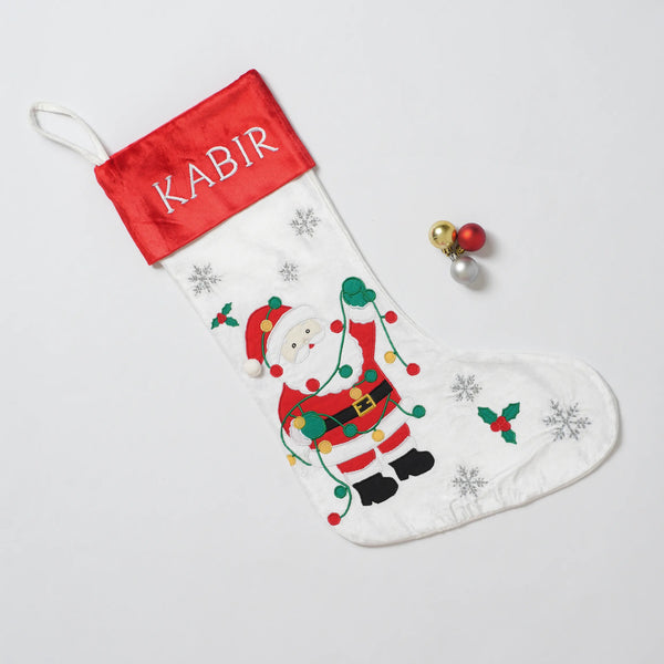 Santa in Lights Stocking