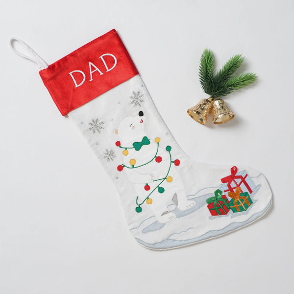 Polar Bear in Lights Stocking