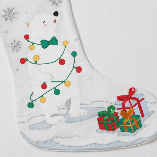 Polar Bear in Lights Stocking
