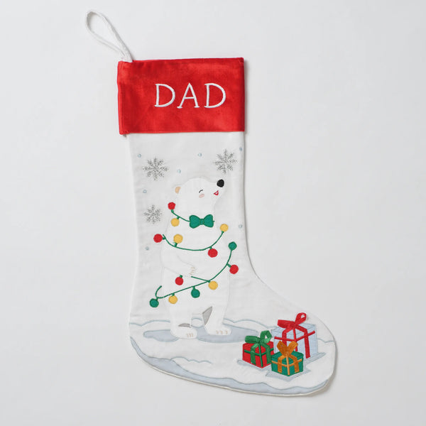 Polar Bear in Lights Stocking