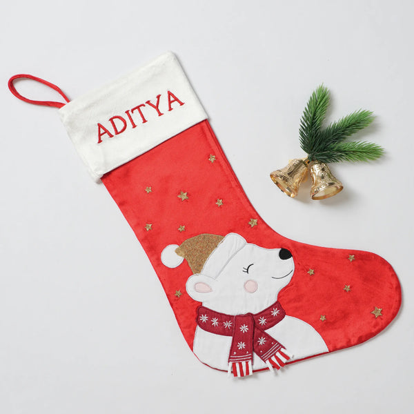 Polar Bear Sparkle Stocking