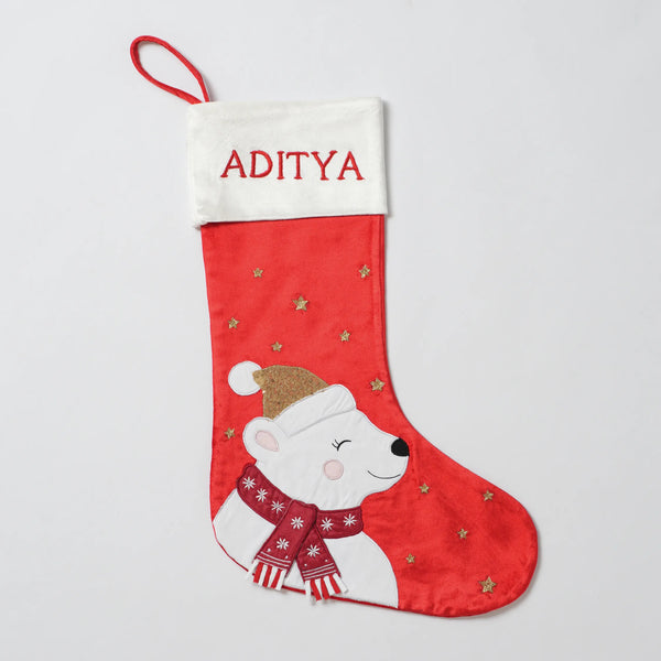 Polar Bear Sparkle Stocking