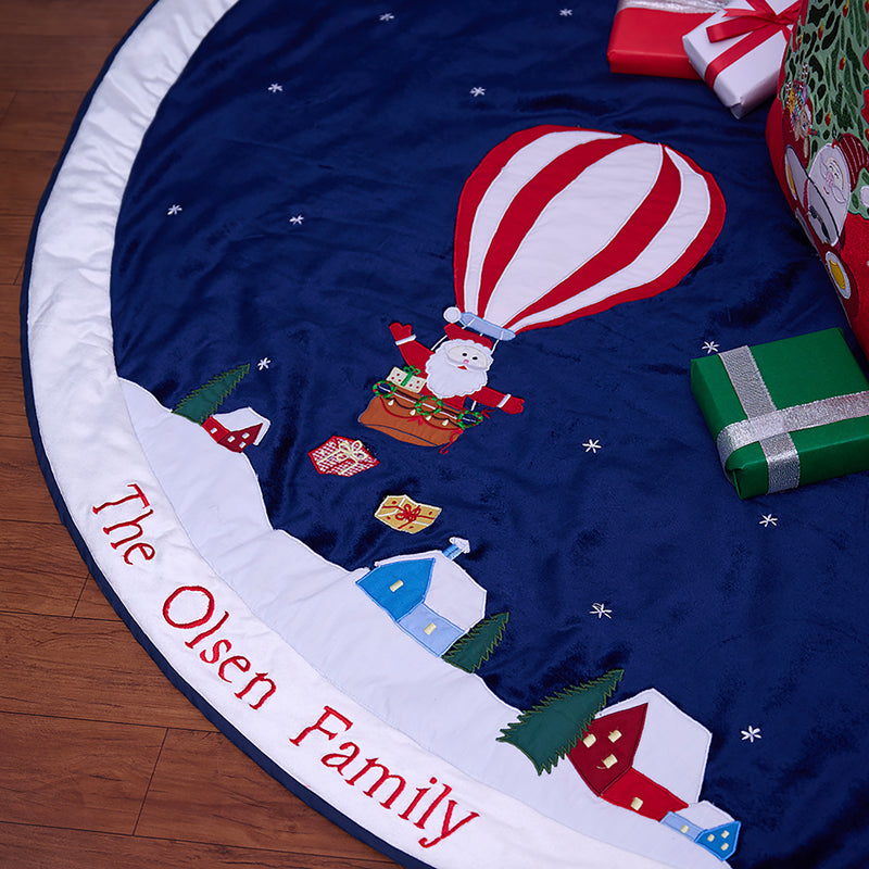 Santa's Balloon Ride Tree Skirt