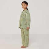 Akavi Pleated Floral Linen Co-ord Set - Mint