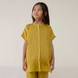 Aboli Patchwork Linen Co-ord Set - ochre
