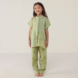 Aboli Patchwork Linen Co-ord Set - Mint