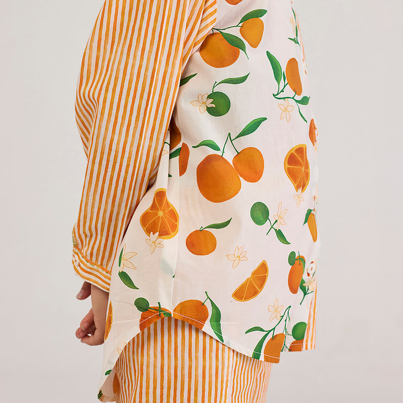 Orange Pima Cotton Co-Ord Set