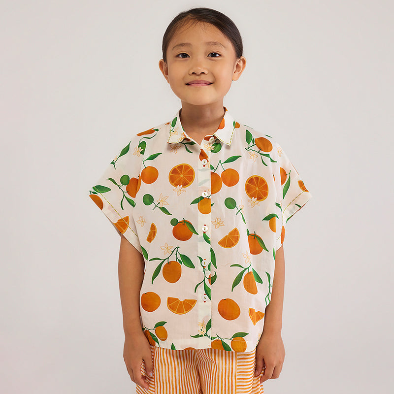 Orange Femi Pima Cotton Co-Ord Set