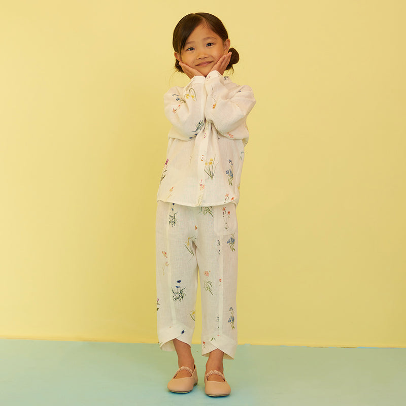 Azalea Botanical Linen Co-ord Set - Ivory