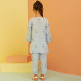 Alya Botanical Linen Co-Ord Set - Sky