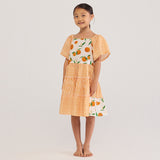 Orange Knee-Length Pima Cotton Dress