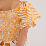 Orange Knee-Length Pima Cotton Dress