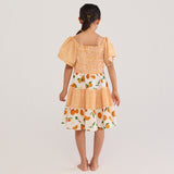Orange Knee-Length Pima Cotton Dress