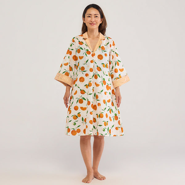 Orange Pima Cotton Midi Dress