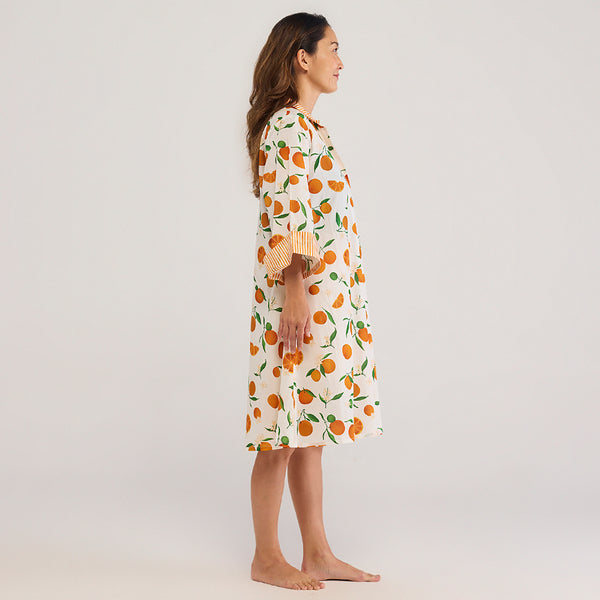 Orange Pima Cotton Midi Dress