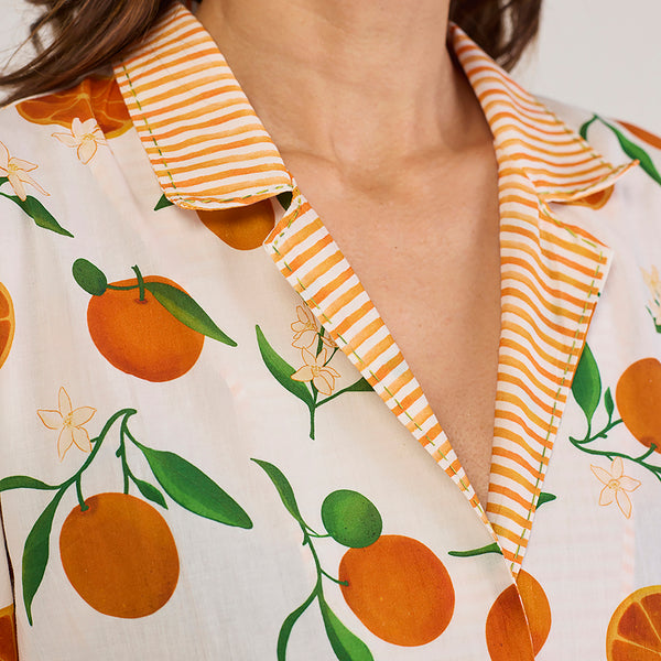Orange Pima Cotton Midi Dress