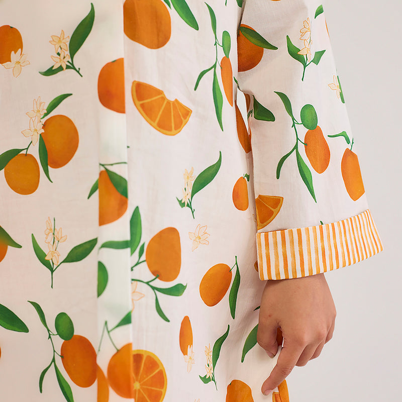 Orange Midi Pima Cotton Dress
