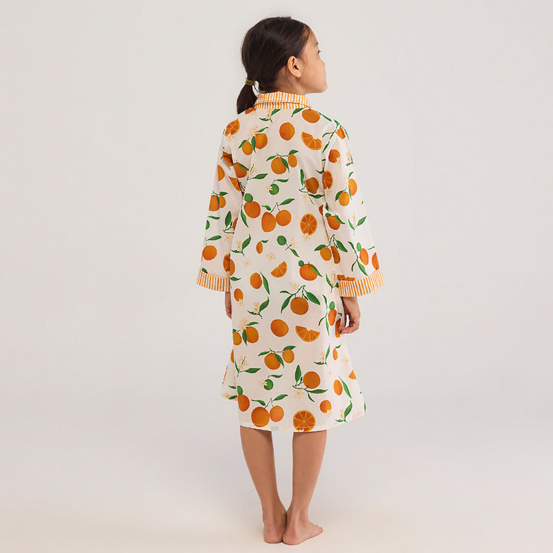 Orange Midi Pima Cotton Dress