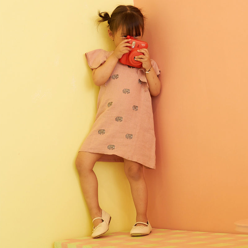 Chloe Embroidered Linen Dress - Rose | Little West Street Chloe Embroidered Linen Dress - Rose | Little West Street