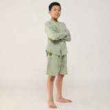 Akio Floral Linen Shirt - Mint