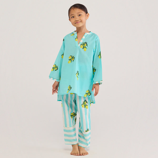 Lemon Pima Cotton Kurta Set
