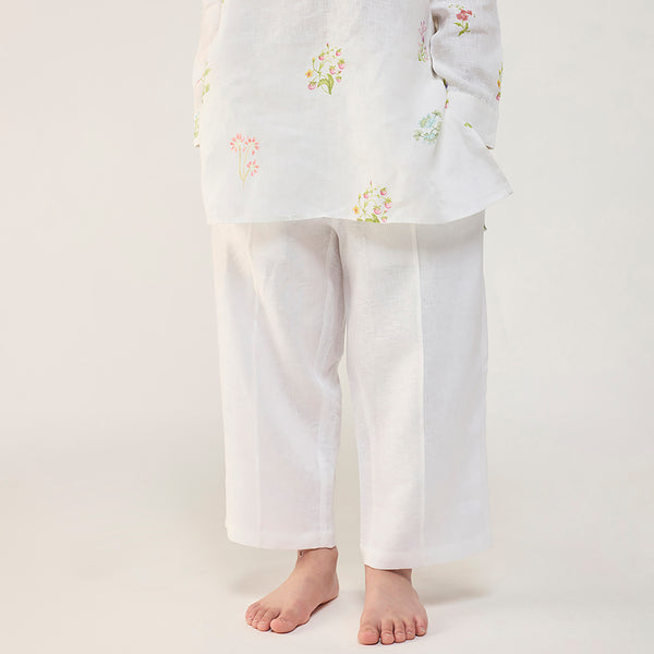 Jay Forever Linen Kurta Set - White