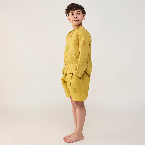 Kimi Timeless Linen Shorts - Ocher