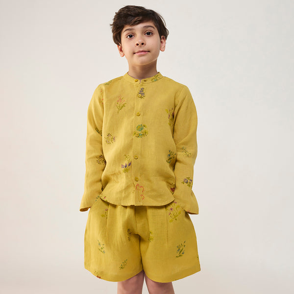 Kimi Timeless Linen Shorts - Ocher