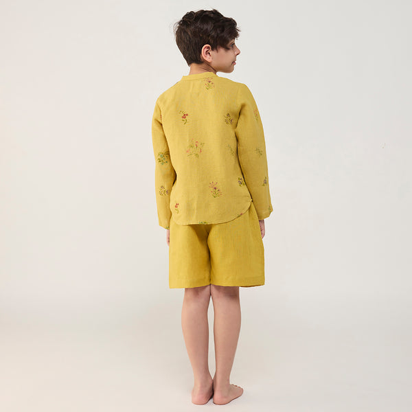 Kei Timeless Linen Shorts - Ocher