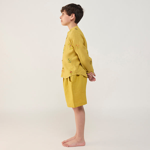 Kei Timeless Linen Shorts - Ocher