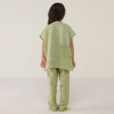 Aboli Patchwork Linen Shirt - Mint