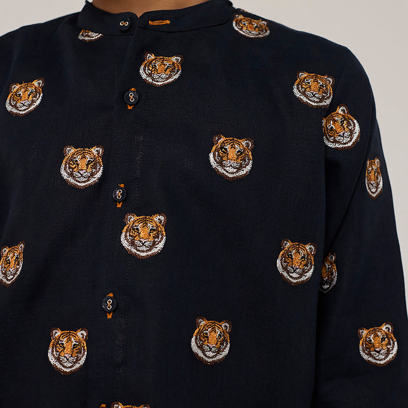 Ben Linen Shirt - Navy