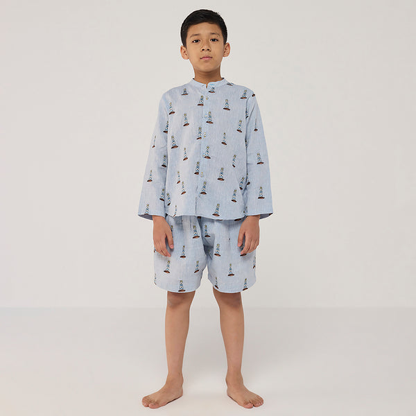 Ben Linen Shirt - Sky (Lighthouse)