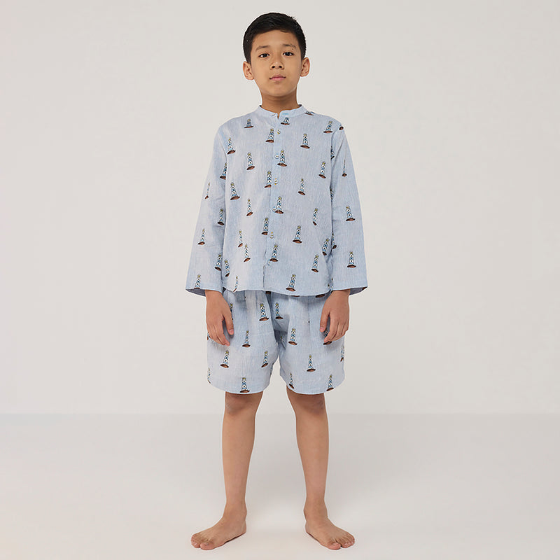 Rolf Linen Shorts - Sky (Lighthouse)